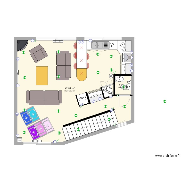 1er etage cuisine salon SAM. Plan de 0 pièce et 0 m2