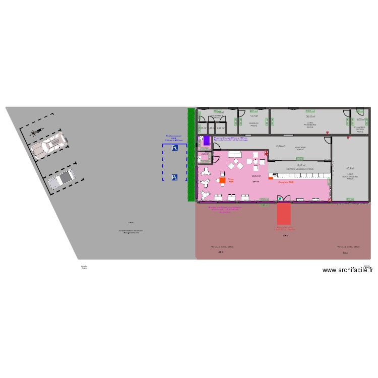 BOUTIQUE - PLACE HAND LA FABRIQUE MAISON LUÇON APRES TRAVAUX. Plan de 15 pièces et 903 m2