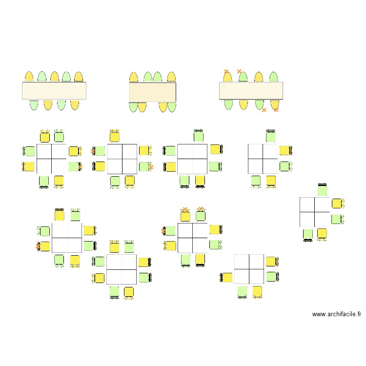 Plan de tables E&P. Plan de 0 pièce et 0 m2