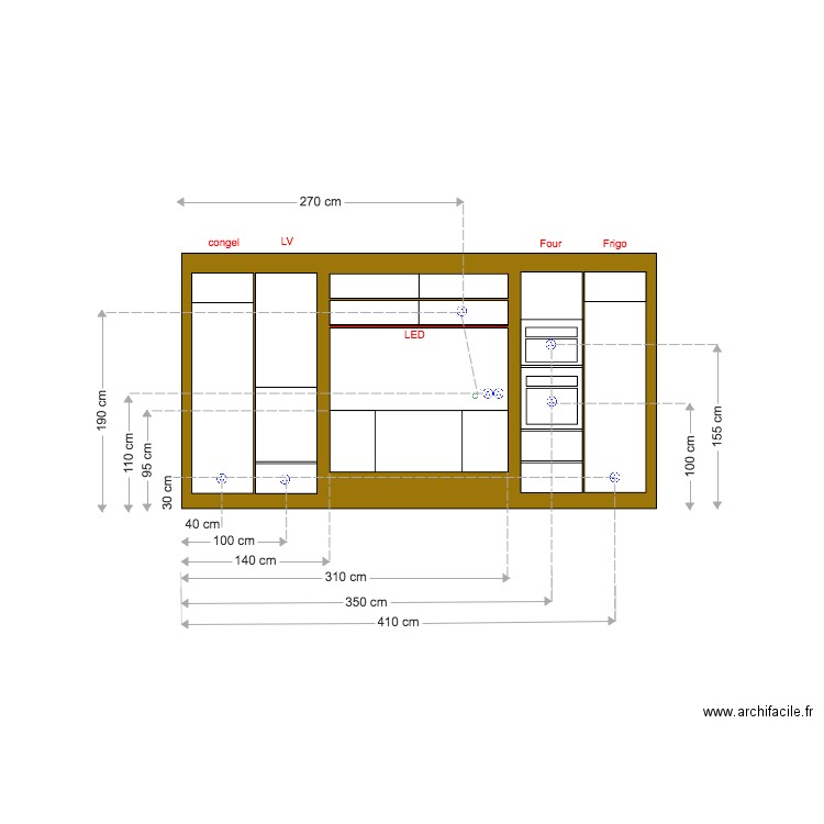 plan élec cuisine perso . Plan de 0 pièce et 0 m2