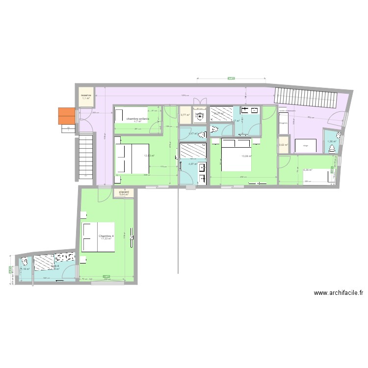 LES ANGLES ETAGES chambres. Plan de 0 pièce et 0 m2