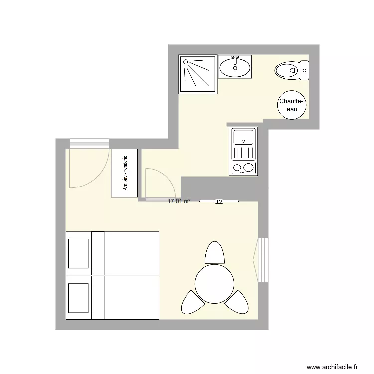studio 17 m2 st dom proposition 1. Plan de studio 17 m2 st dom proposition 1. Plan de