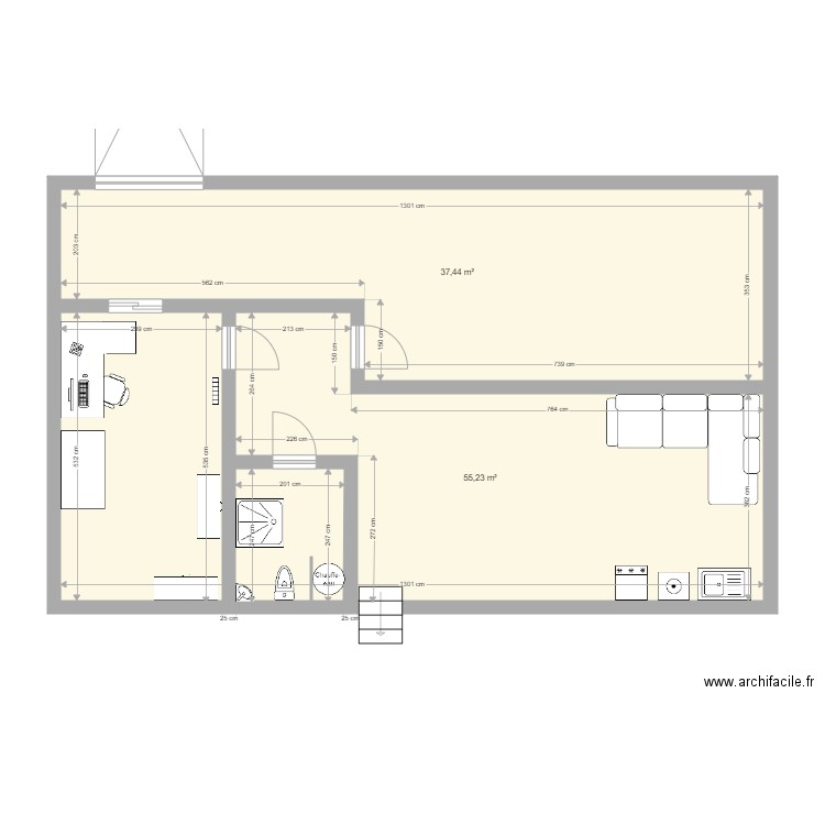 plan garage 2. Plan de 2 pièces et 93 m2