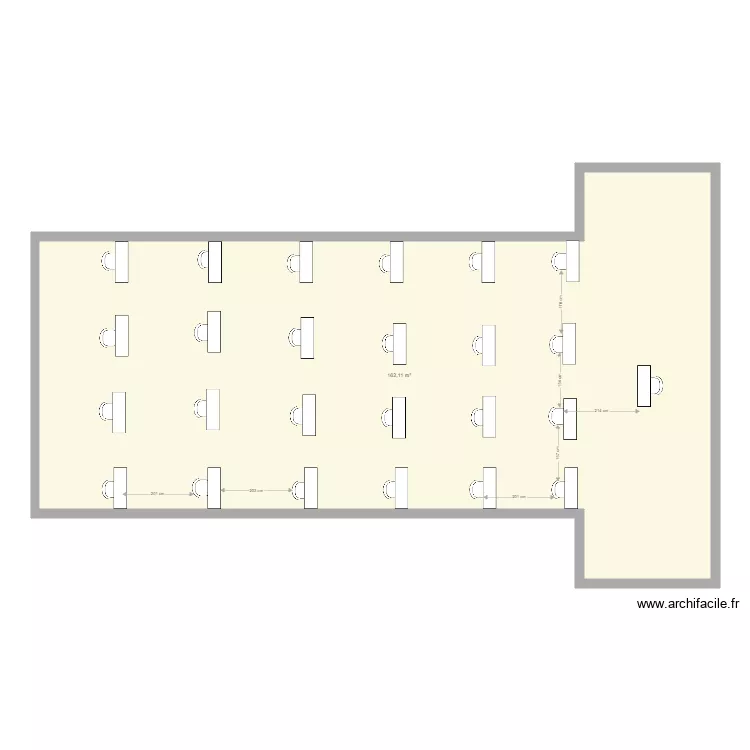 408 en &eacute;cole 25 personnes. Plan de 