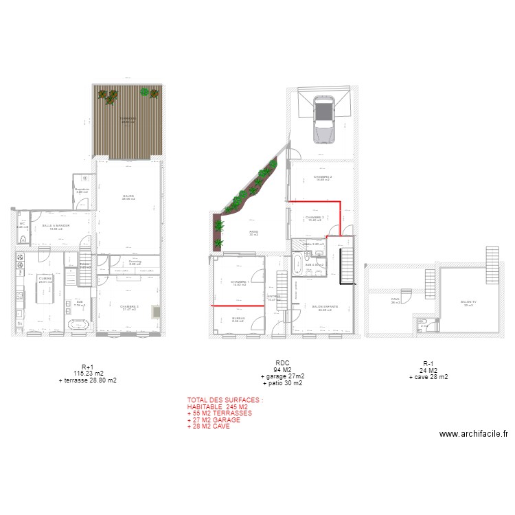 pelleport détail cuisine sdb. Plan de 0 pièce et 0 m2