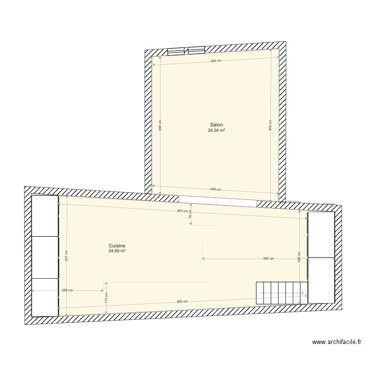 2em etage grange projet. Plan de 0 pièce et 0 m2
