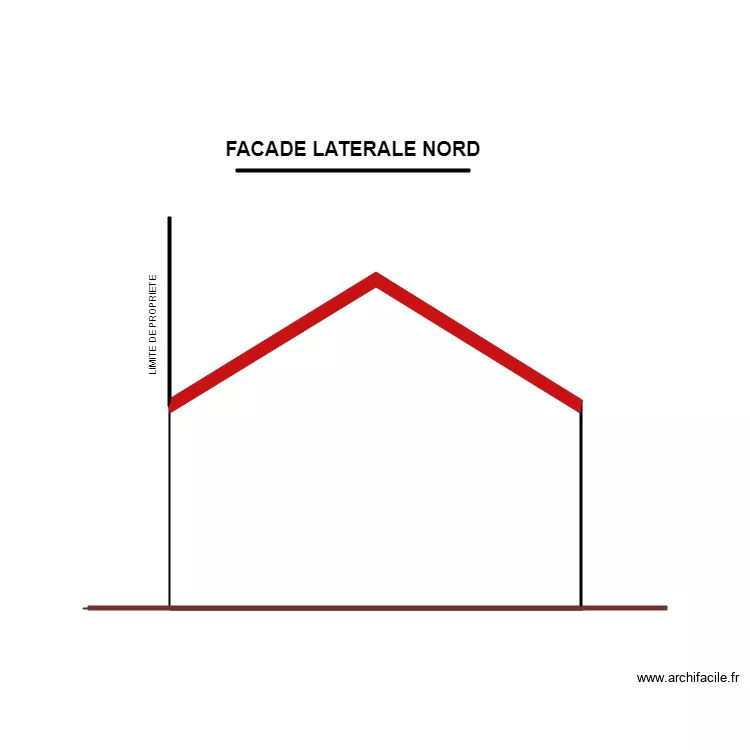  VRY FACADE LATERALE NORD. Plan de 