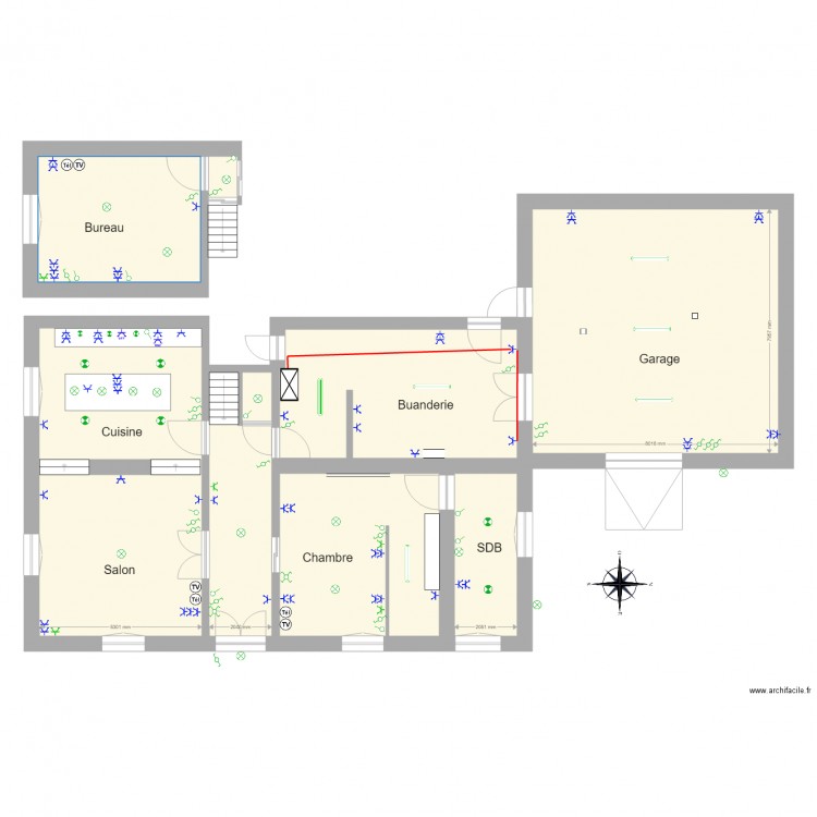 Prise congélateurs. Plan de 0 pièce et 0 m2