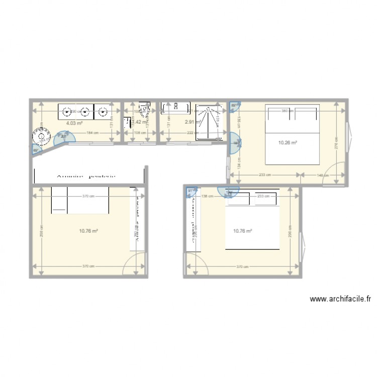 extension. Plan de 0 pièce et 0 m2