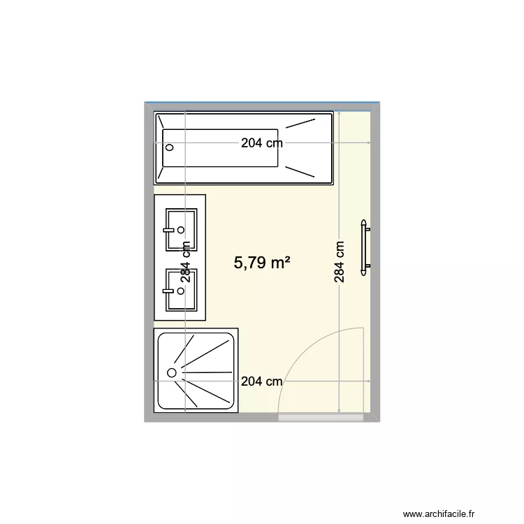 SALLE DE BAIN VILA. Plan de 