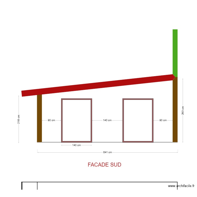 EXTENSION FACADE SUD 1. Plan de 0 pièce et 0 m2