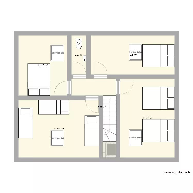 Etage Camprieu. Plan de 