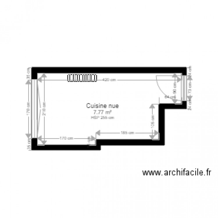 Cuisine nue. Plan de 0 pièce et 0 m2