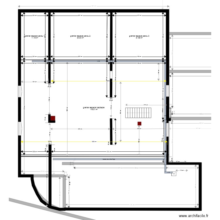 hotel les trois chenes modifié 3. Plan de 0 pièce et 0 m2