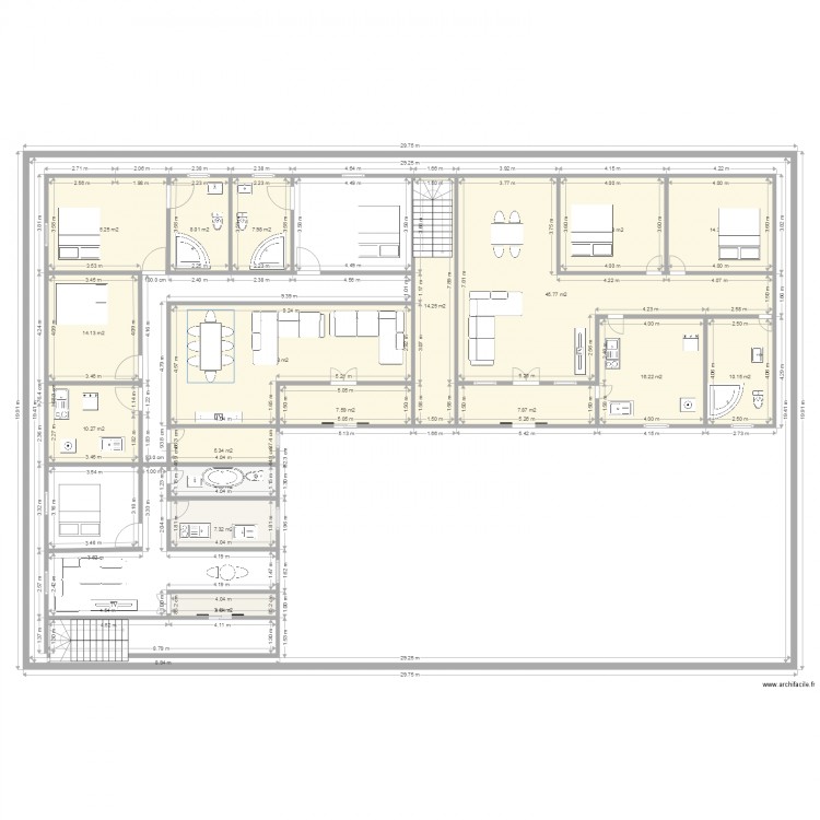Plan RDC Douala 2. Plan de 0 pièce et 0 m2