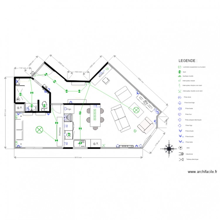 APPART plan elec. Plan de 0 pièce et 0 m2