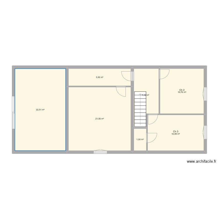 Plan Etage avec grenier+plateau chambres. Plan de 0 pièce et 0 m2