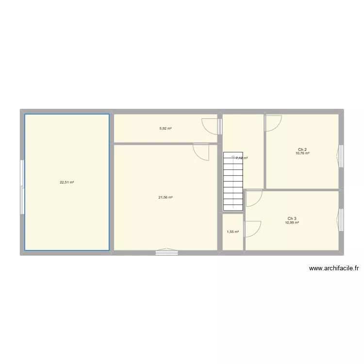 Plan Etage avec grenier+plateau chambres. Plan de 