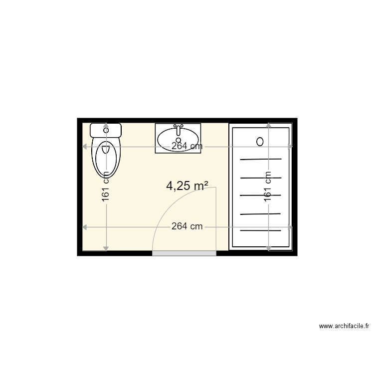 CUVILLIEZ EMMILIENNE . Plan de 1 pièce et 4 m2