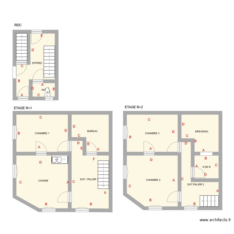 LOUIS. Plan de 12 pièces et 93 m2