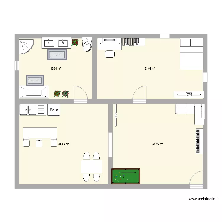 hash. Plan de 4 et 91 m² hash. Plan de 4 et 91 m²