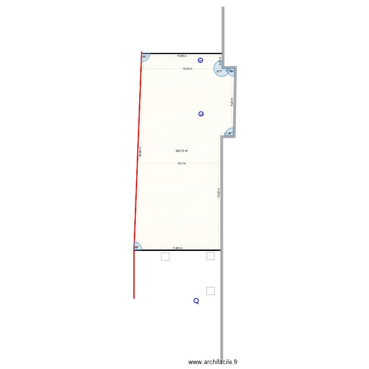 zone infoltration Dumbea Mall. Plan de 1 pièce et 321 m2
