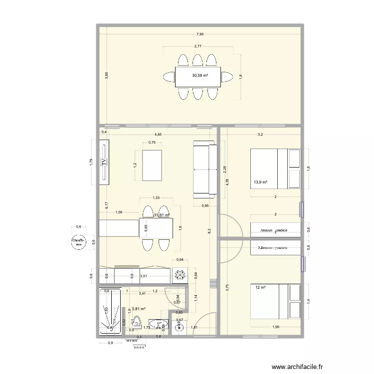 Plan. Plan de 5 et 94 m² Plan. Plan de 5 et 94 m²