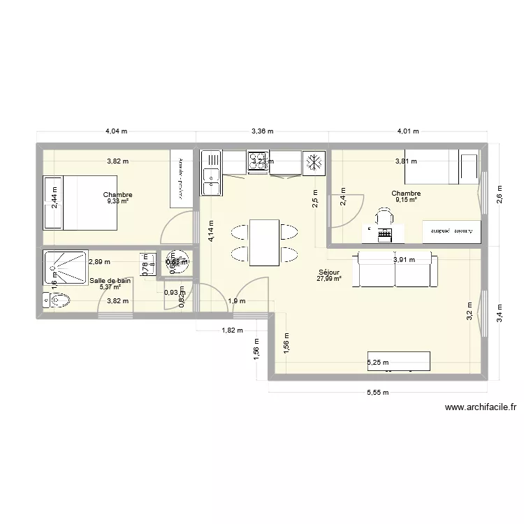 AMENAGEMENT MELUN VARIANT. Plan de 5 et 52 m² AMENAGEMENT MELUN VARIANT. Plan de 5 et 52 m²