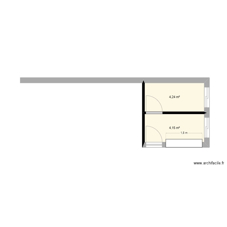 Detail fond. Plan de 2 pièces et 8 m2