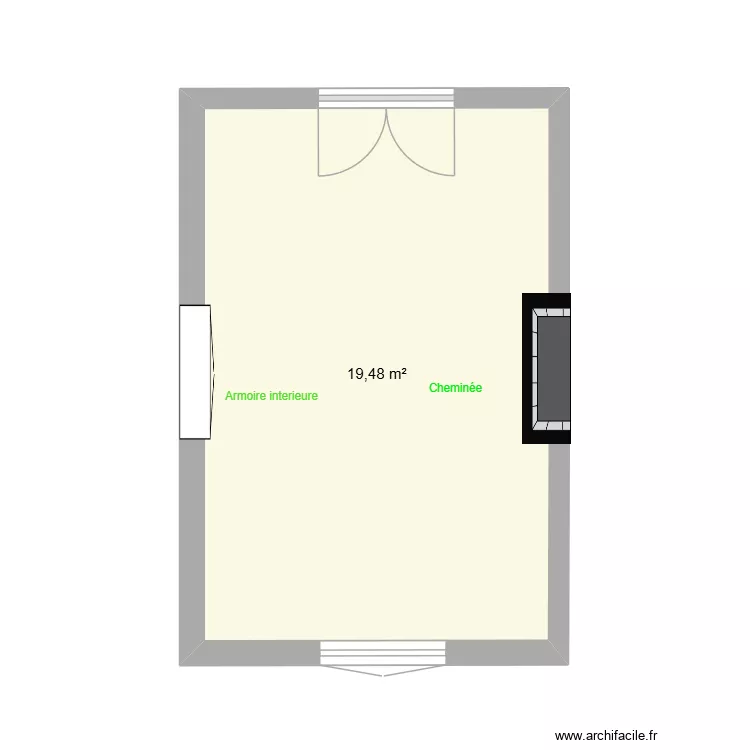 BUREAU COMPTA RDZ BANQUE. Plan de 1  et 19 m²