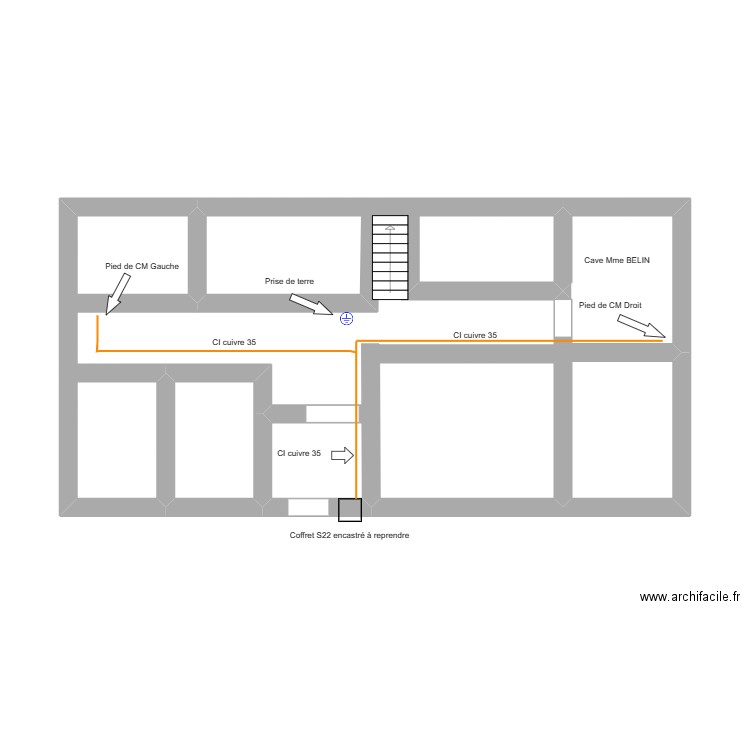 40 bld g clemenceau projet. Plan de 2 pièces et 5 m2