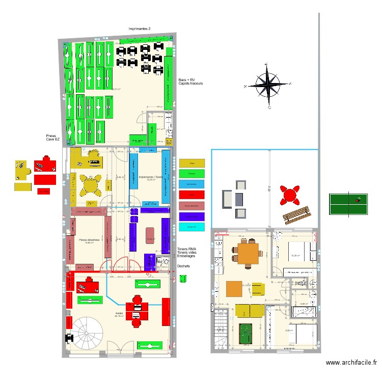 Local et Appart 2 chambres escalier 2. Plan de 0 pièce et 0 m2