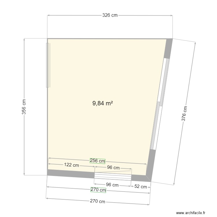 chens atelier stockage. Plan de 1 pièce et 10 m2