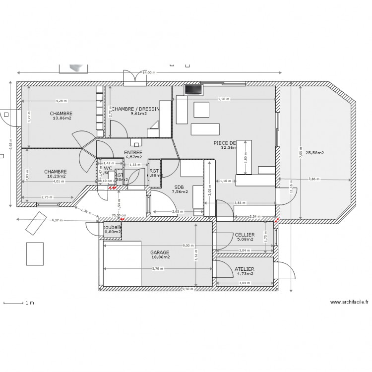 Rolleville  HEXAGONE 83,82 m2 3 chambres. Plan de 0 pièce et 0 m2