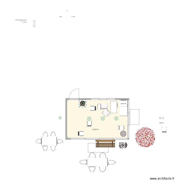 CUISINE FACE. Plan de 1 pièce et 23 m2