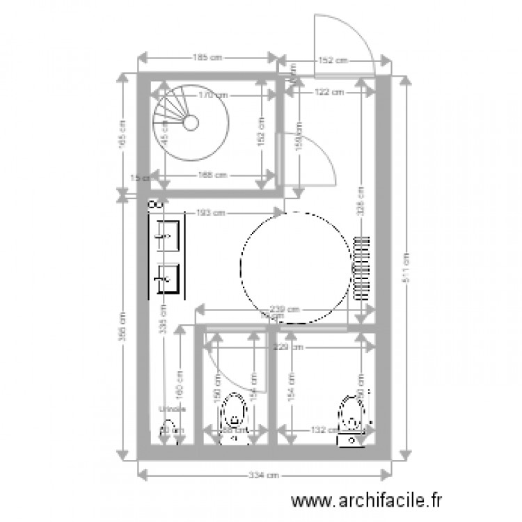 wc blanchard projet 1. Plan de 0 pièce et 0 m2