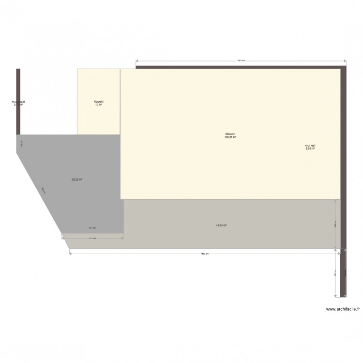 superficie maison terrasse garage mur. Plan de 0 pièce et 0 m2