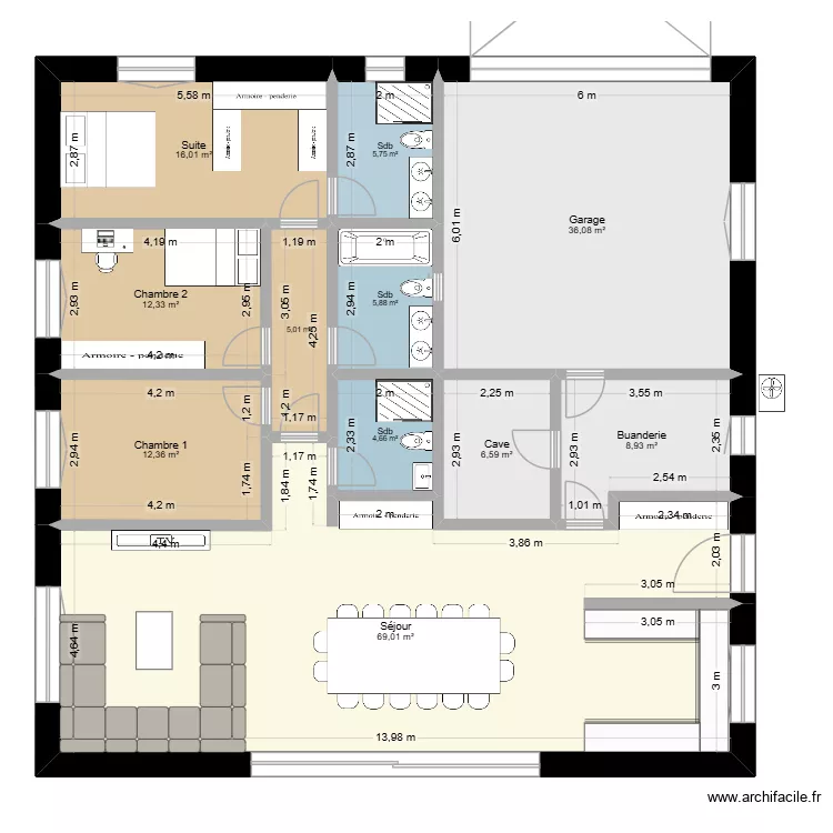 Plan de base modif. Plan de 11  et 183 m²