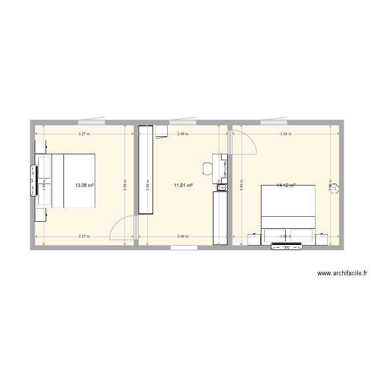 emménagement étage Montastruc option3. Plan de 0 pièce et 0 m2