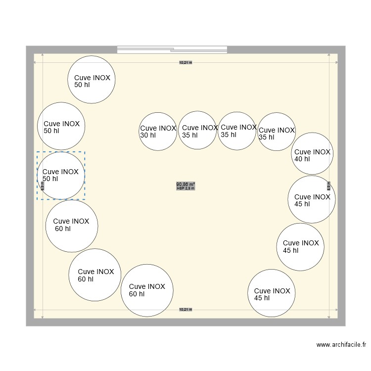 plan vinif VINIFLOW 2. Plan de 1 pièce et 91 m2