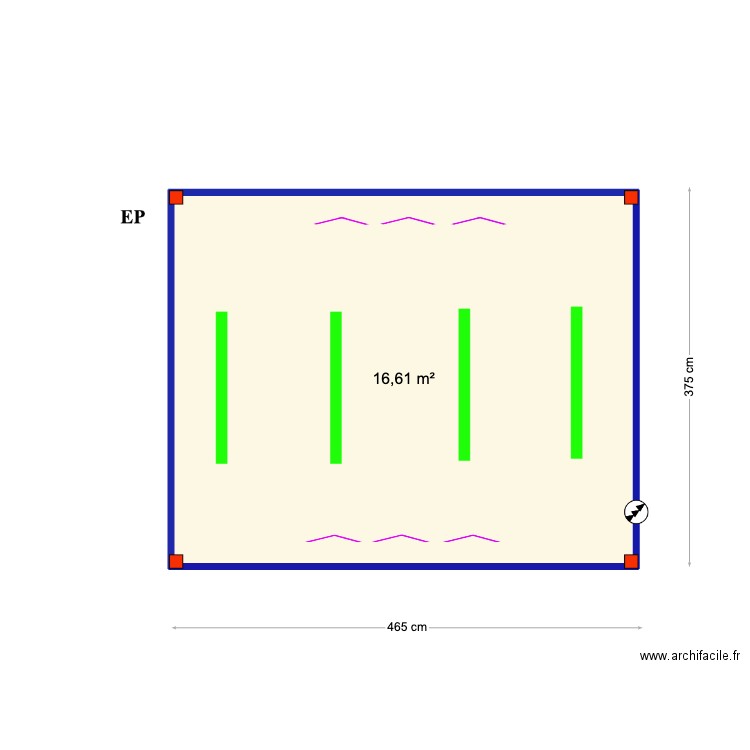 Miguel Lobo. Plan de 1 pièce et 17 m2