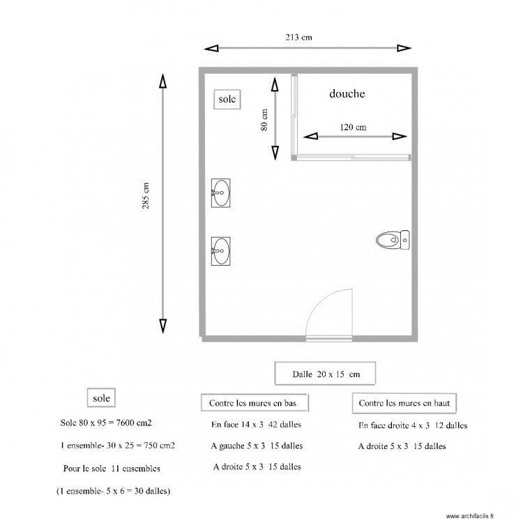 Salle de Bain Nouveaux. Plan de 0 pièce et 0 m2