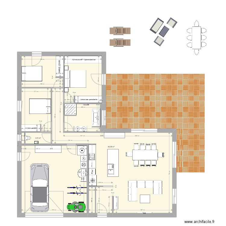 Maison officielle derniere version. Plan de 3 pièces et 148 m2