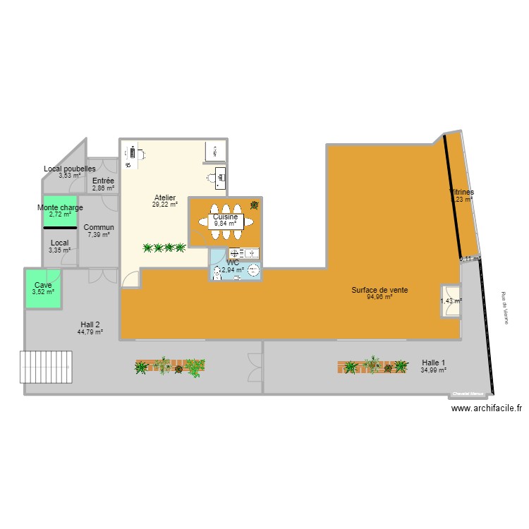 LA HALLE REZ DE CHASSEE option Carrefour. Plan de 0 pièce et 0 m2