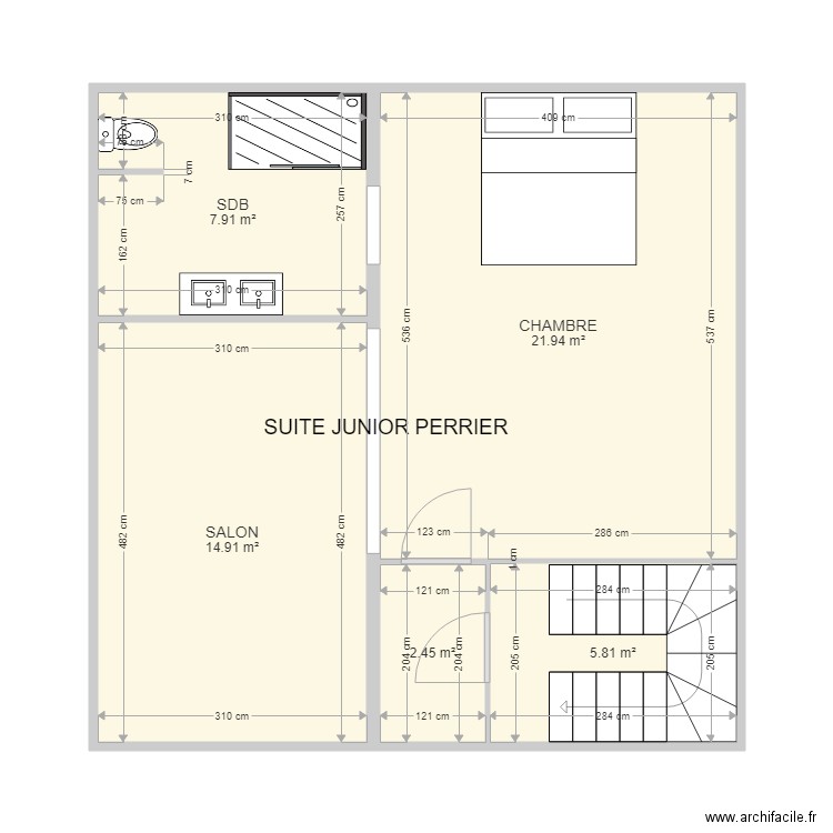 VILLA PERRIER ETAGE PROJET. Plan de 0 pièce et 0 m2