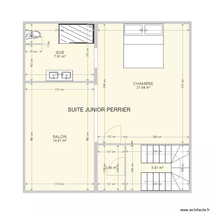 VILLA PERRIER ETAGE PROJET. Plan de 