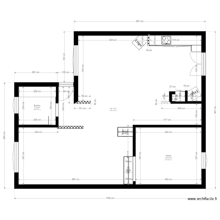 Projet carreau. Plan de 0 pièce et 0 m2