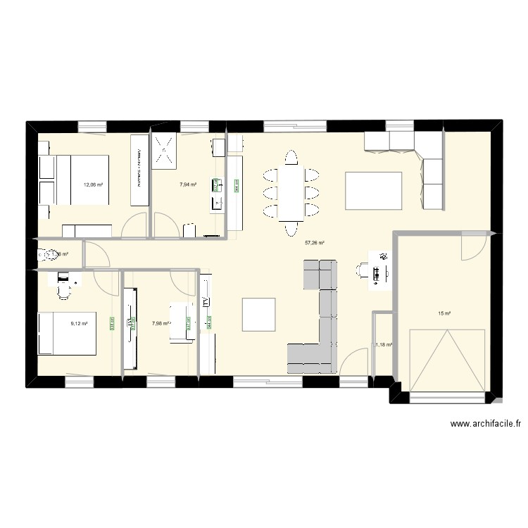 Maison Hexagone perso. Plan de 0 pièce et 0 m2
