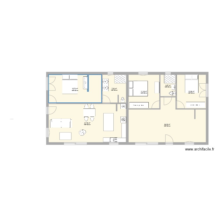 appartement 55m2 X 2. Plan de 0 pièce et 0 m2