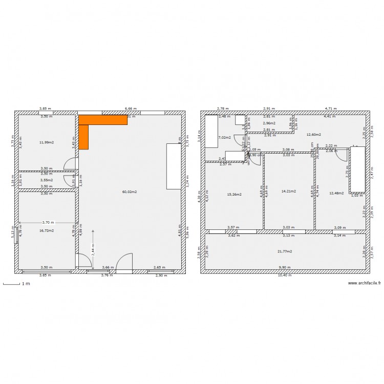 variante 3. Plan de 0 pièce et 0 m2